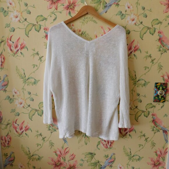 🦔🐾 Anthropologie St Barth Oversized Slouchy Breezy White Cardi🦔🐾 - Picture 10 of 15